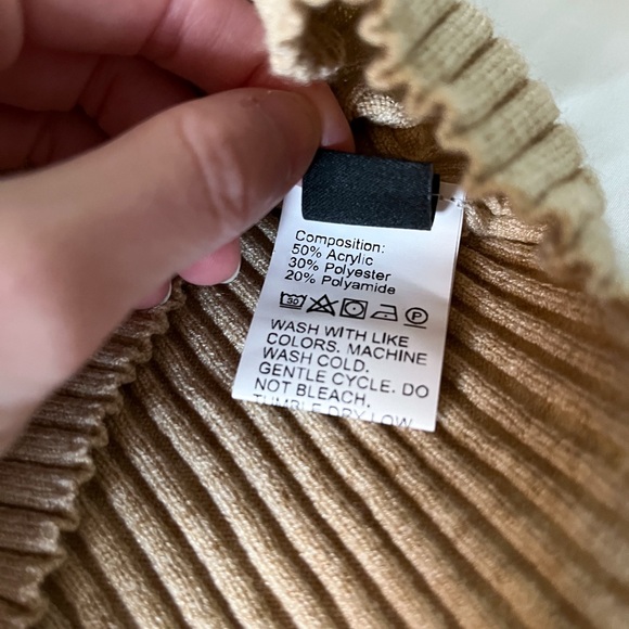 SHEIN Tan Mock-Neck Rib-Knit Sweater Size Small - Picture 11 of 11
